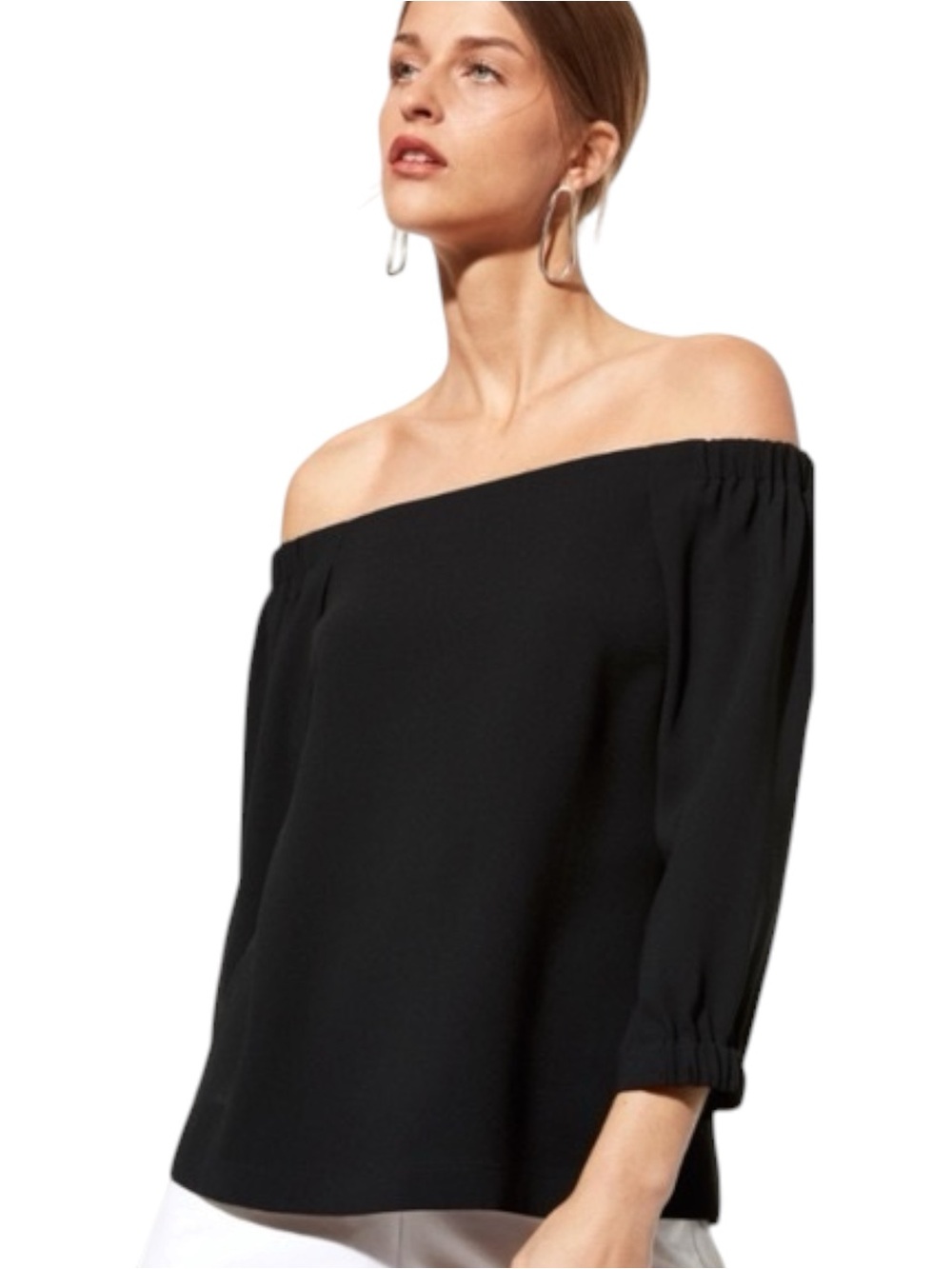 Aritzia Babaton Black Rodrigo Off the Shoulder Blouse (XS)
